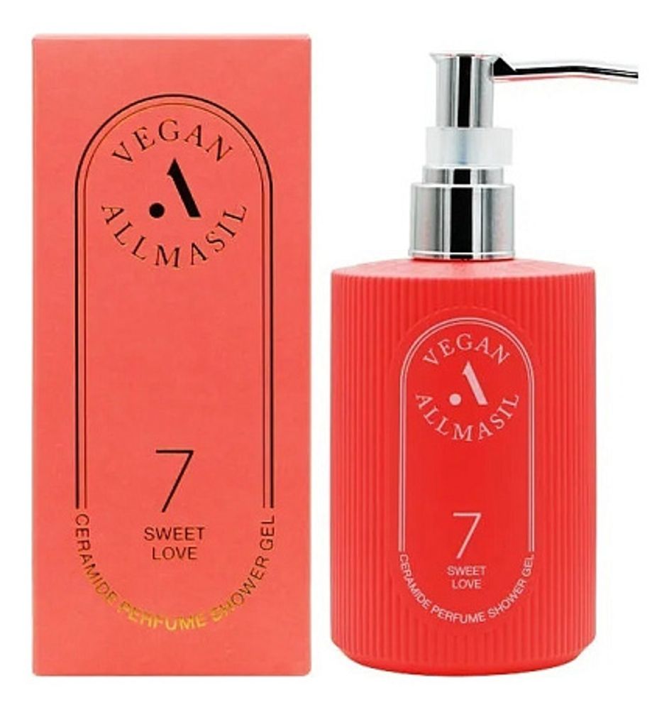 Allmasil Vegan 7 Ceramide Perfume Shower Gel Sweet Love веганский гель для душа с ароматом мускуса и ириса
