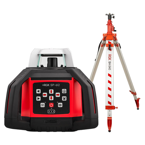 Комплект: ротационный нивелир RGK SP-612 + элевационный штатив RGK SH-340