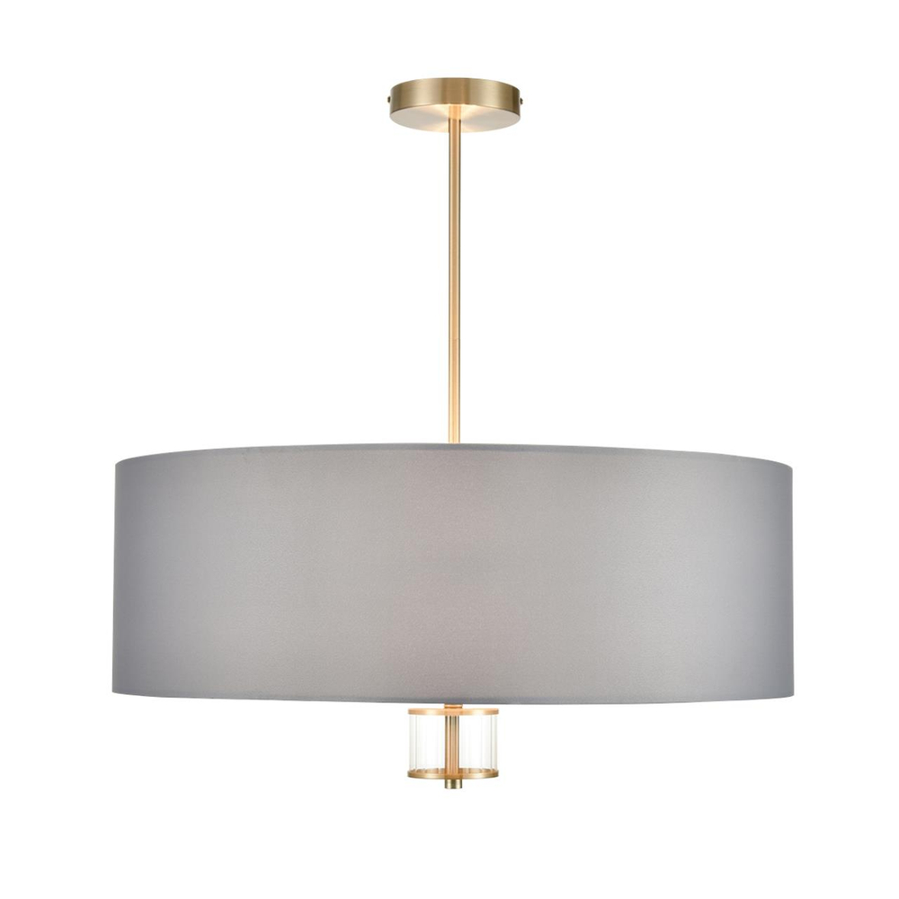 8108/7C MODERNI LN26 182 латунь титаниум/серый, металл/текстиль/стекло Люстра потолочная E14 7*40W 220V DAMONA