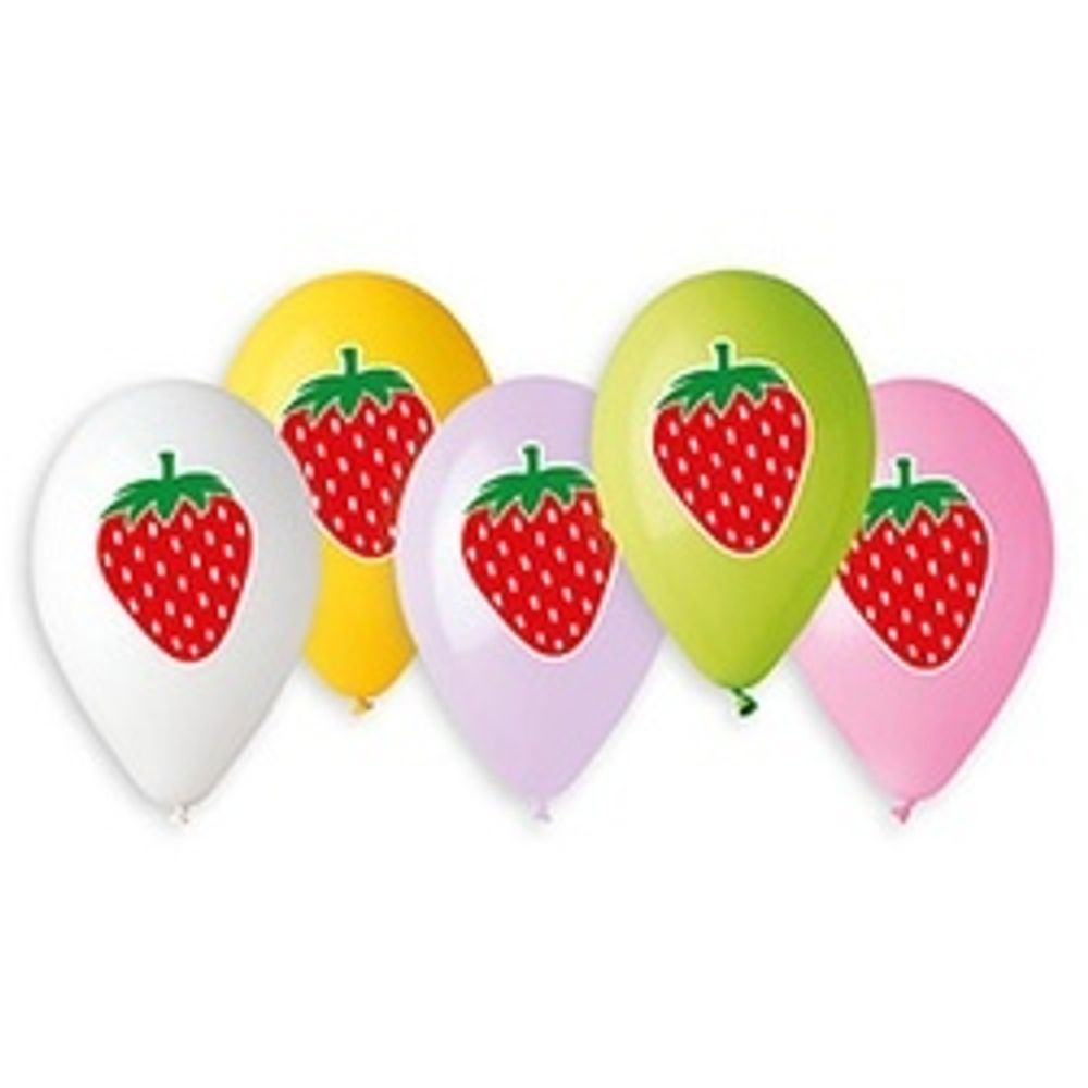 Набор шаров (14"/36 см) Клубника 5 шт.