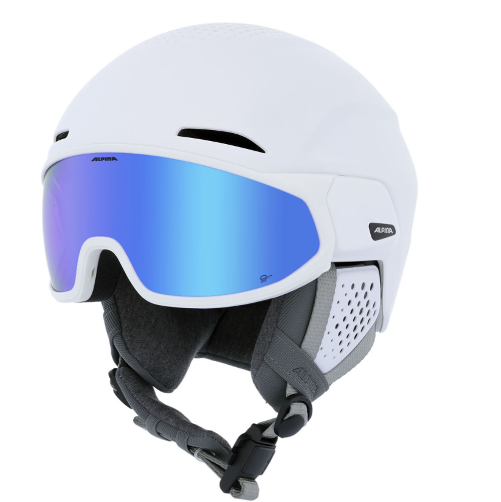 2025 Шлем с визором ALPINA Alto Q-Lite White Matt (Blue Revo)