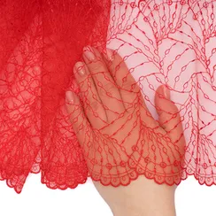 Вышивка на сетке красная 21 см