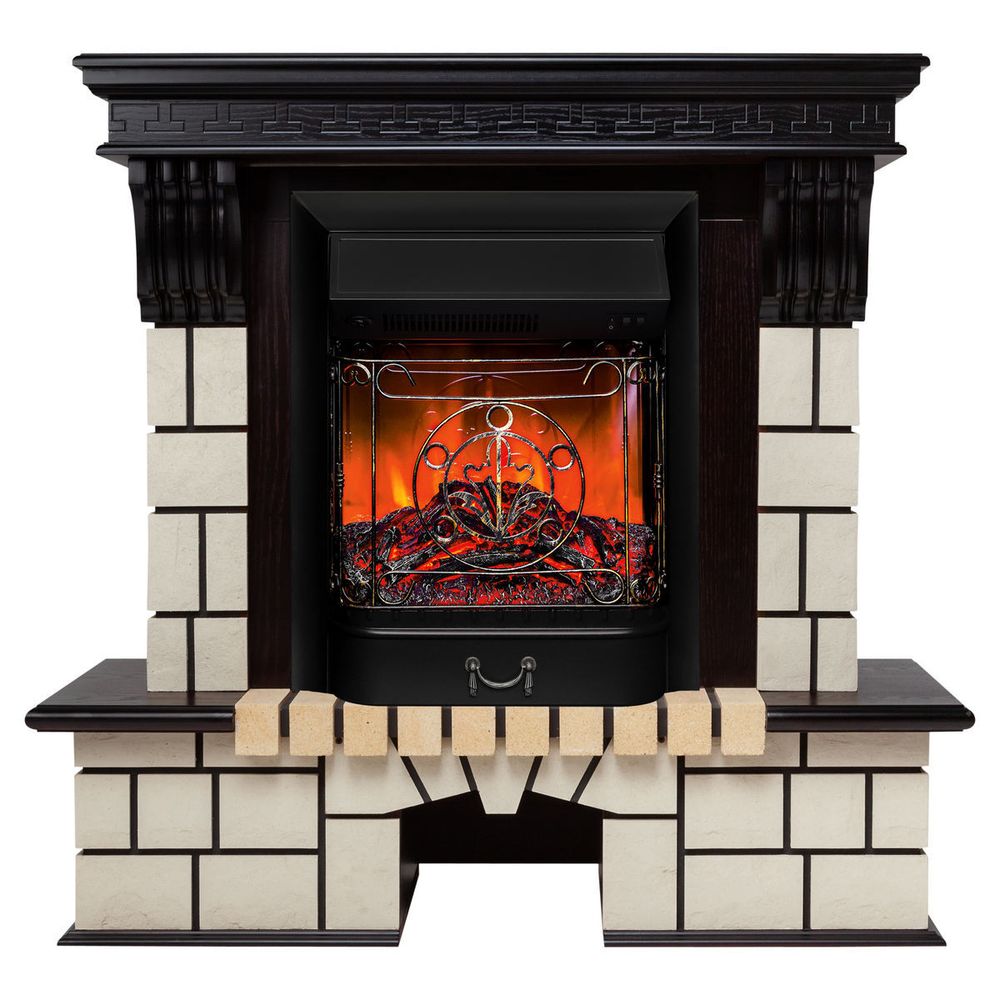 Электрокамин RealFlame Stone STD AO античный дуб с Majestic Lux Black