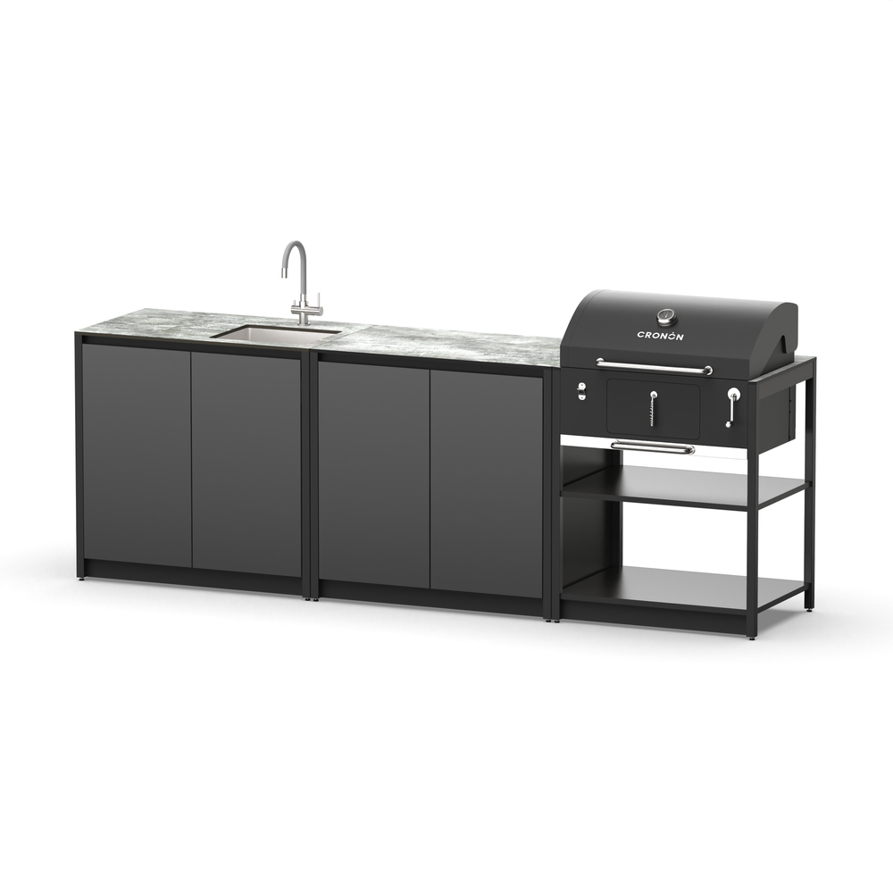 Барбекю комплекс Lounge F-104SB, 2.6 м, черный/серый каспий