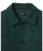 UNDERCOVER РУБАШКА ЗЕЛЕНАЯ С ВЫШИТЫМИ КРЕСТАМИ