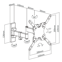 Кронштейн для телевизора наклонно-поворотный Ultramounts СПРУТОС 866W