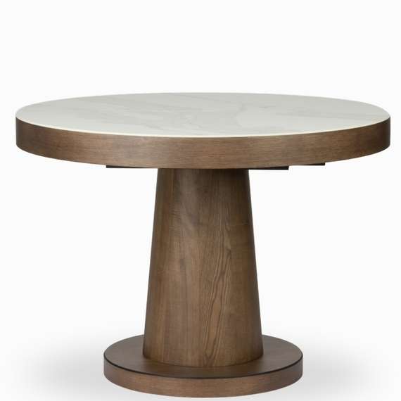 Раздвижной обеденный стол Plinto 110-150 см, белая керамика