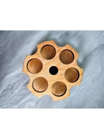 Деревянная шотница из кедра с 6 стопками.