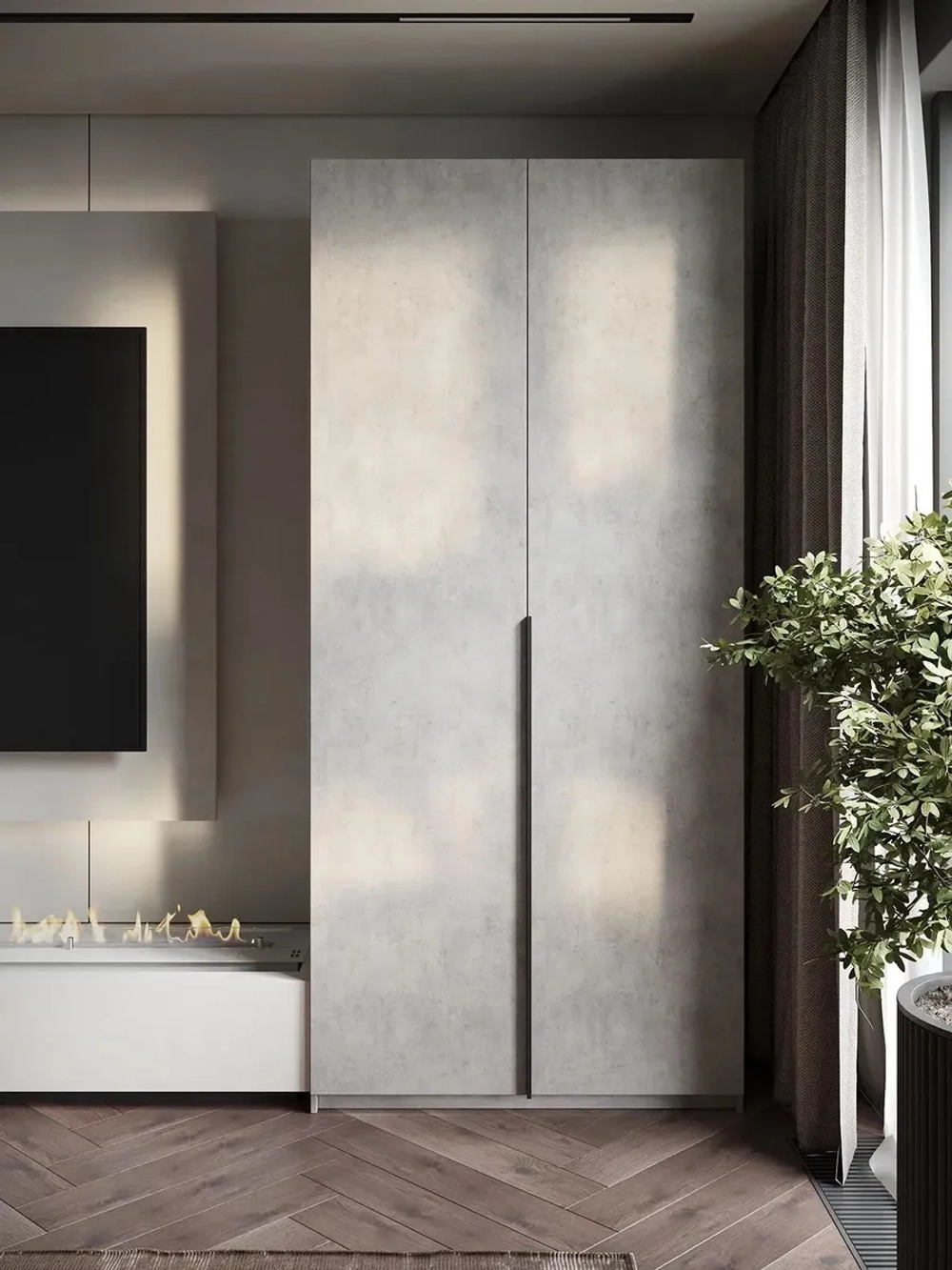 Шкаф Распашной Серый 101х220х52,5 SOHO WingLine