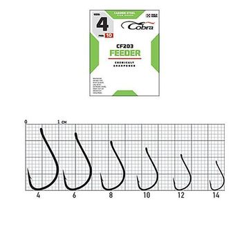 Крючки Cobra FEEDER CF203  №4, 10 шт.