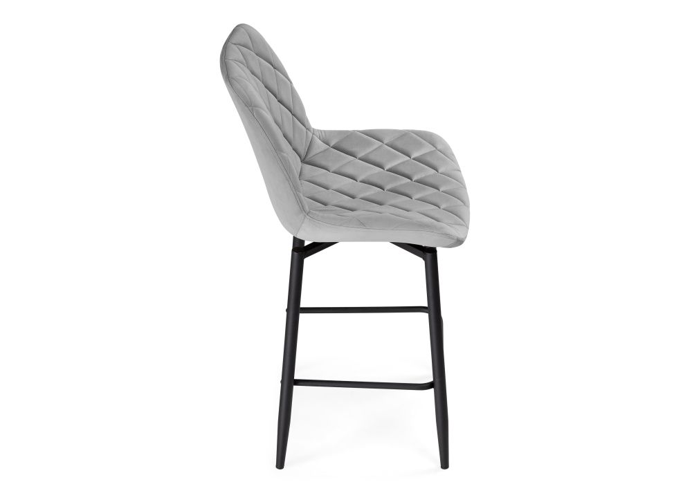 Полубарный стул Баодин К Б/К крутящийся светло-серый / черный
