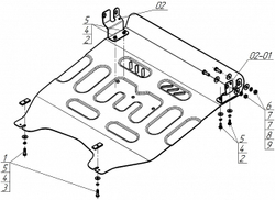 Защита радиатора, картера двигателя. 2 мм, Сталь. для Sollers Atlant 2022-н.в., Motodor.78701