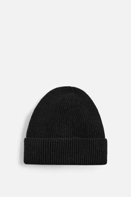 ZARA ШЕРСТЯНАЯ ШАПКА БИНИ, ЧЕРНЫЙ