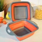 Набор дуршлагов 2шт (28*18см, 23*28см), силиконовые складные №17