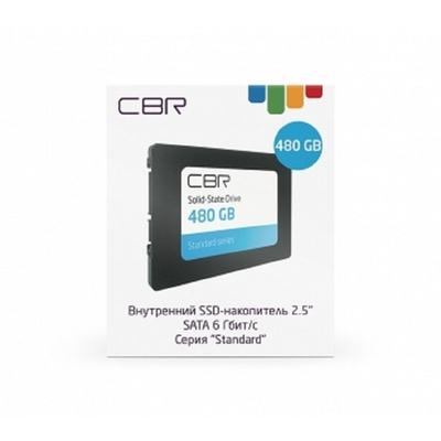 CBR SSD-480GB-2.5-ST21, Внутренний SSD-накопитель, серия "Standard", 480 GB, 2.5", SATA III 6 Gbit/s, Phison PS3111-S11, 3D TLC NAND, R/W speed up to 550/500 MB/s, TBW (TB) 400