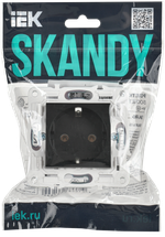 SKANDY Розетка с заземлением без защитных шторок 16А SK-R05Bl черный IEK