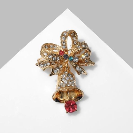 Брошка со стразами Колокольчик