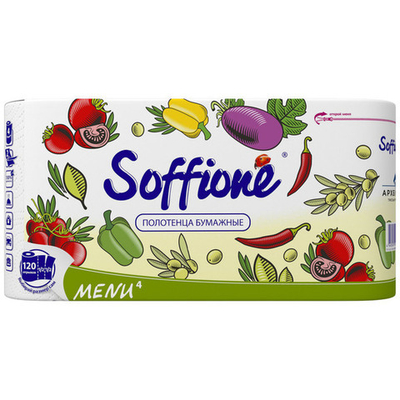 Полотенца бумажные SOFFIONE Menu 4 рул.