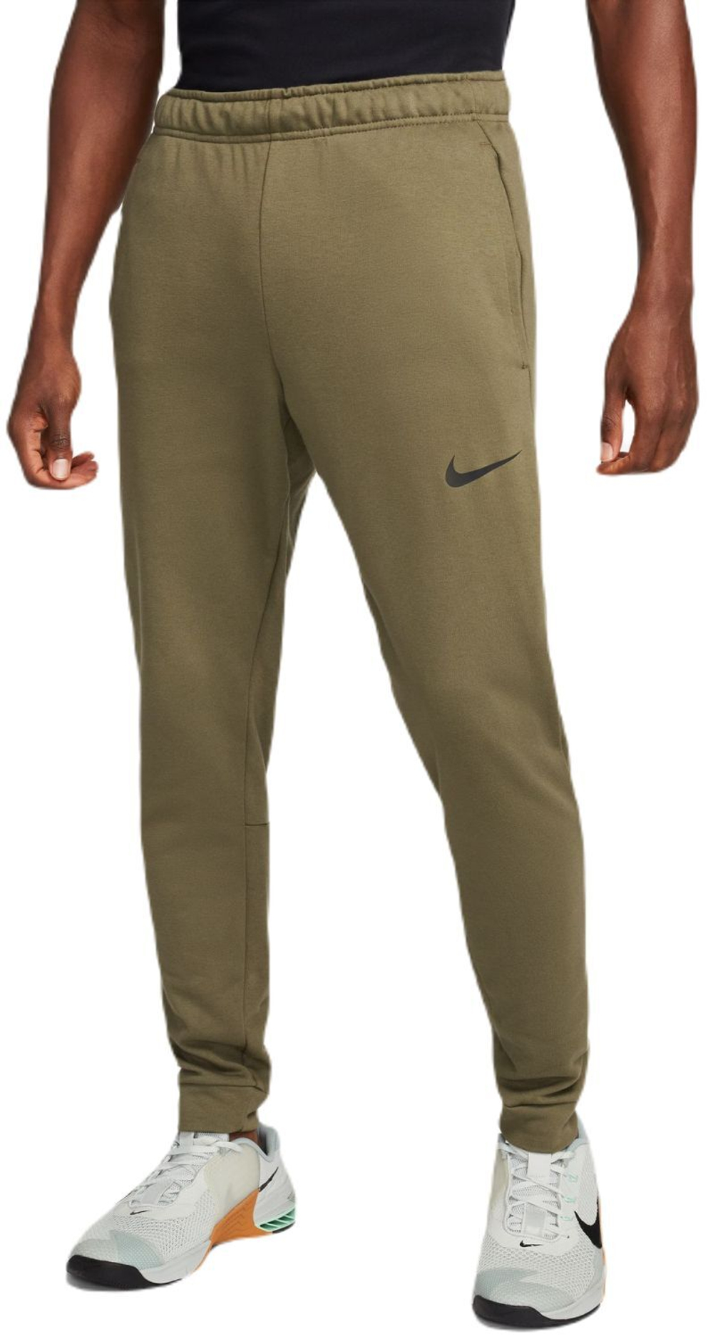 Мужские теннисные штаны Nike Dri-Fit Pant Taper - medium olive/black