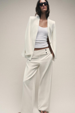 ZARA ПРИТАЛЕННЫЙ БЛЕЙЗЕР БЕЗ ЛАЦКАНОВ, ЭКРЮ