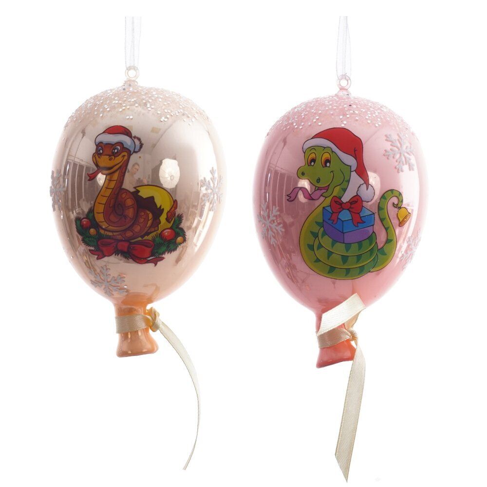 GAEM Украшение новогоднее "Шарик со змейкой", L7 W7 H11 см, 2в.