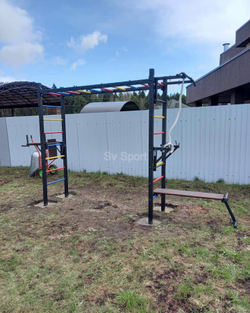 Монтаж уличной шведской стенки Sv Sport Рукоход (4 вертикальных столба)