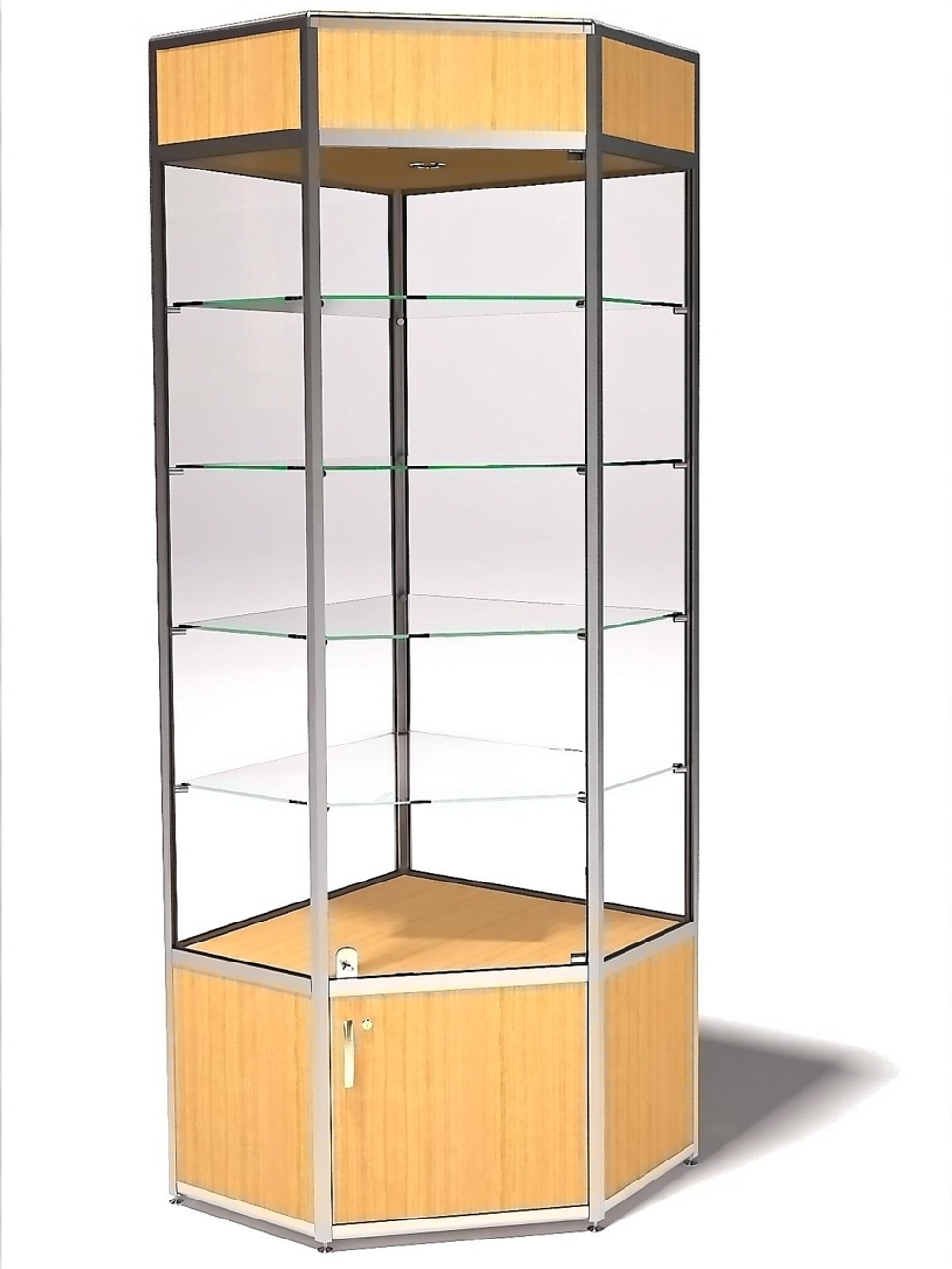 Витрина демонстрационная с фризом угловая ВДА-02/07фу