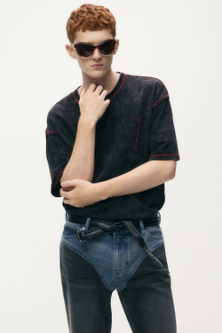 H&M - Glenn Martens Футболка с вышивкой, темно-коричневый