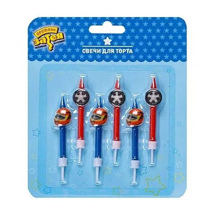 Свечи для торта Гонщик 6шт