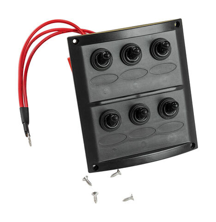 Панель бортового питания 6 переключателей, предохранители