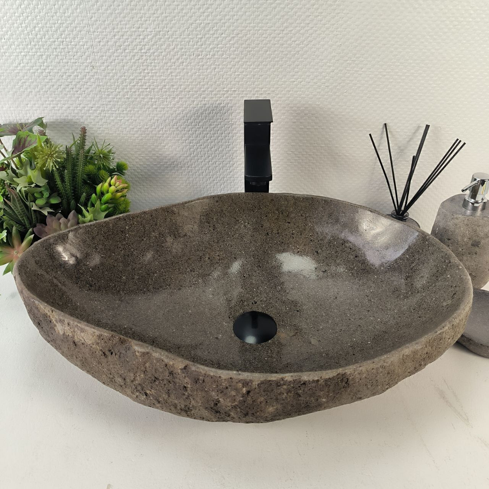 Каменная раковина из речного камня RS-05247 (61*41*15) 0863 из натурального камня
