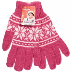 Перчатки женские теплые «Скандинавия» , цвет розовый, 19 см