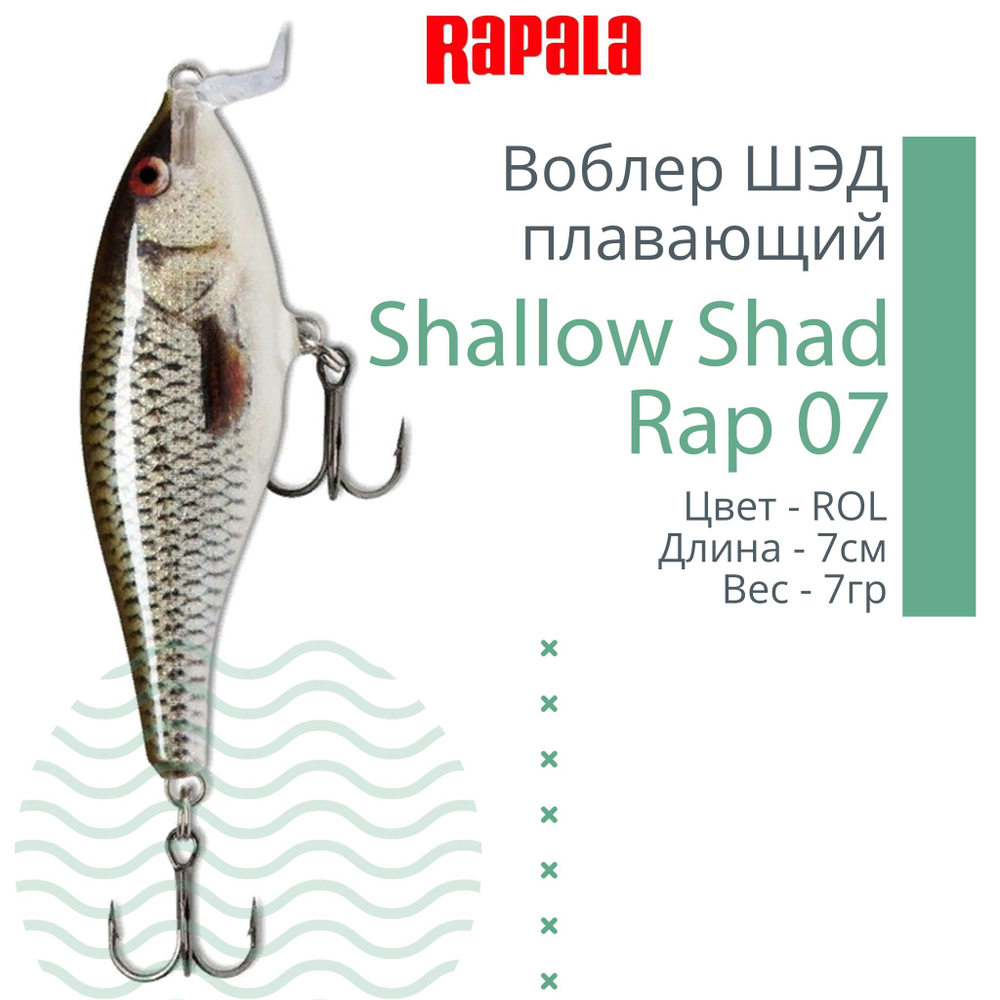 Воблер RAPALA Shallow Shad Rap 09, 9см, 12гр, цвет HT