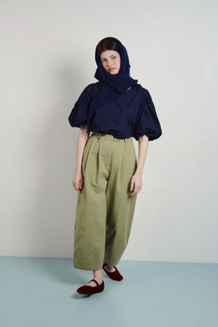 Косынка из кашемира с мериносом синего цвета