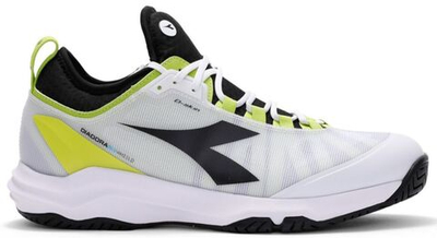 Мужские кроссовки теннисные Diadora Speed Blushield Fly 3 + AG - white/black/lime green