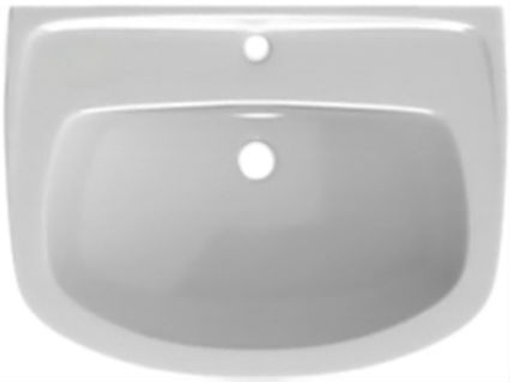 Раковина с пьедесталом Zero, 56,5х42,5 см, с отверстием под смесителя, белая, ZCL1606162-CR