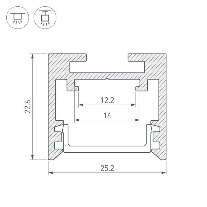 Профиль Arlight SL-Line-2522-2500 Black 033737