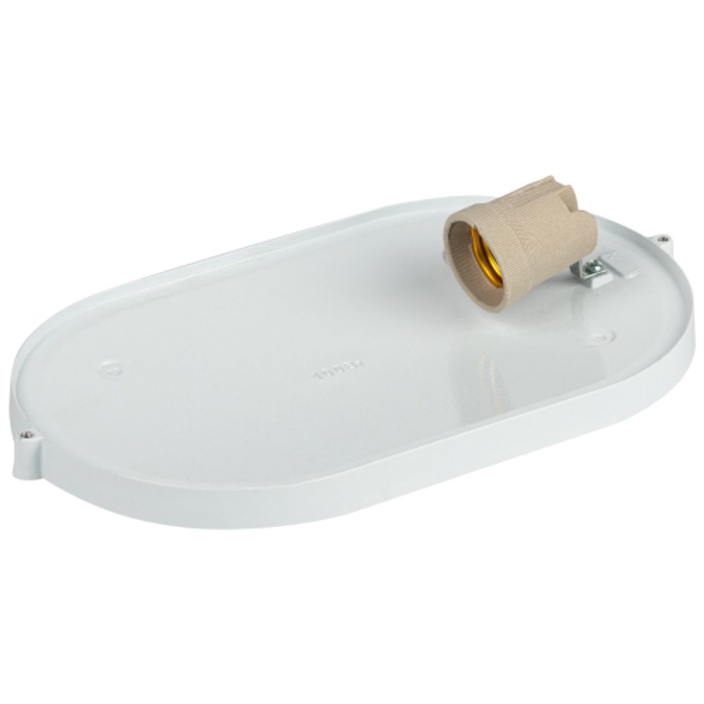 Светильник ЭРА НБП 04-100-001 Акватермо алюминий/стекло IP54 E27 max 100Вт 280х160 овал белый