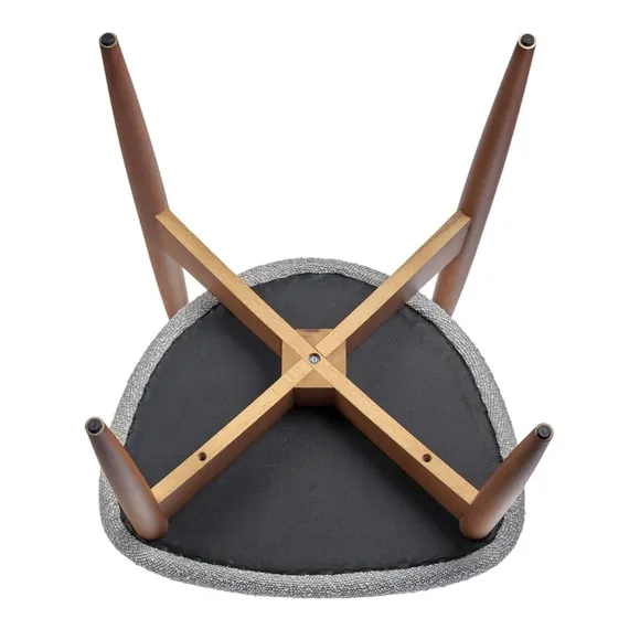 Стул Mod, светло-серое букле, каркас из массива бука в цвете орех