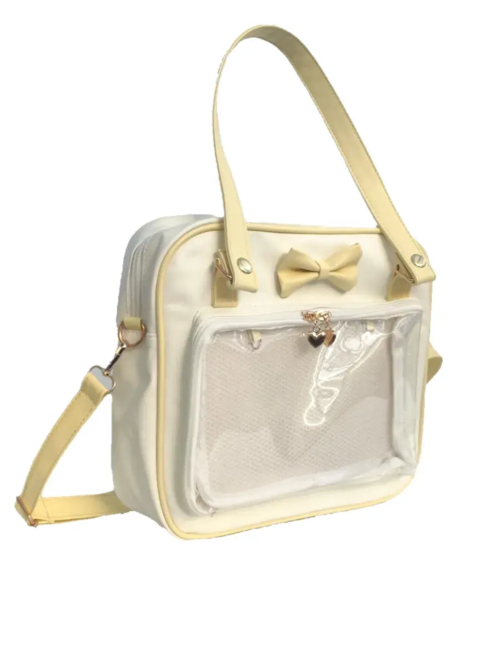 Сумка через плечо с прозрачным окошком желтый бант