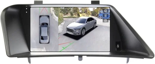 Магнитола для Lexus RX270, RX350 AL10 2009-2013 (ШГУ монохром, джойстик в комплекте, рамка тип 1) - Teyes CC3-2K-360 монитор 9.5" 2K QLED на Android 10, 6Гб+128Гб, CarPlay, 4G SIM-слот, 4 камеры в комплекте