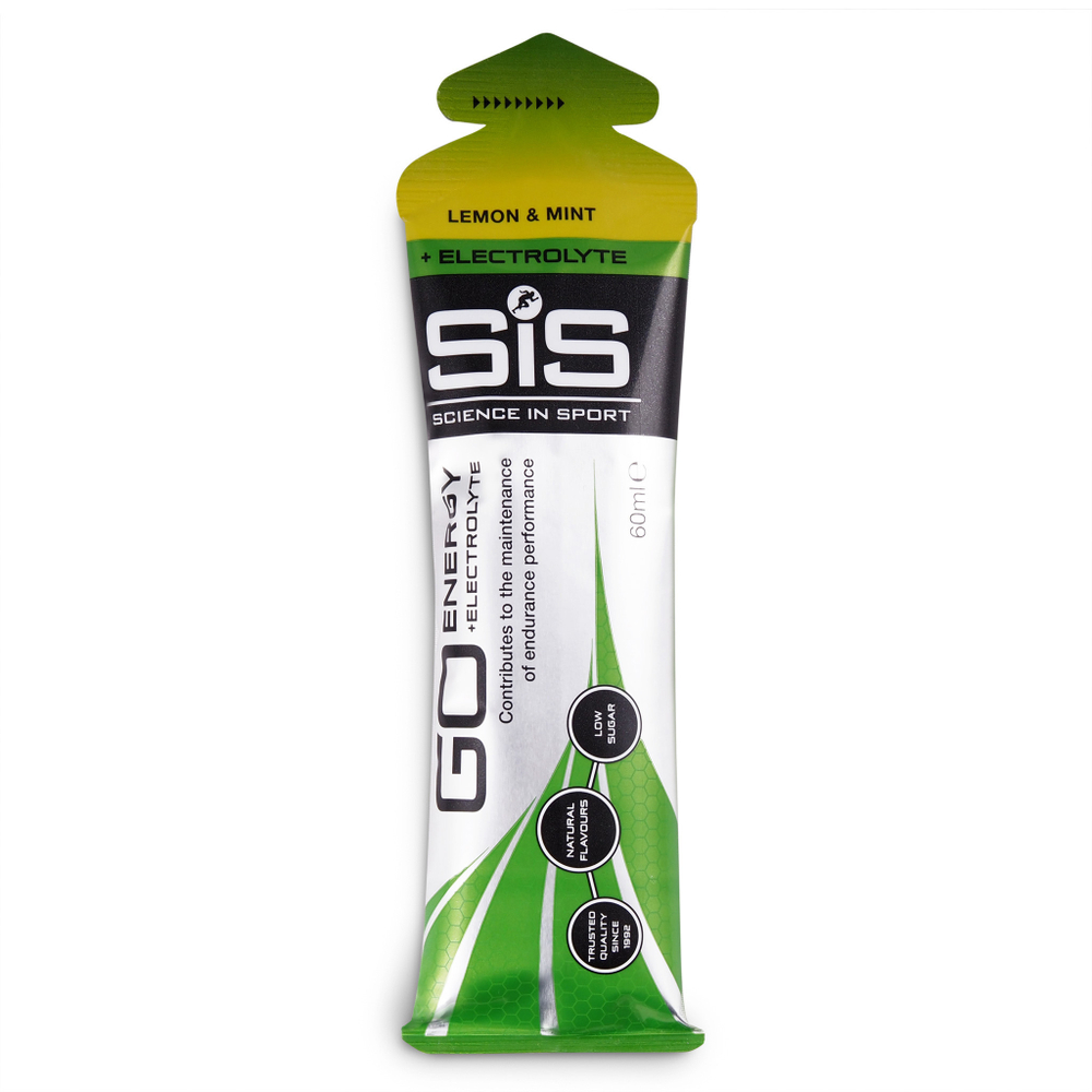 Гель энергетический с электролитами SIS Go PLUS Electrolyte Gel, Лимон и Мята, 60мл 4шт