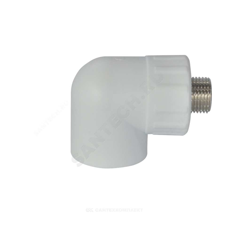 Угольник PP-R комбинированный белый Дн 20х1/2" НР RTP (РосТурПласт) 10799