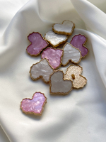 Пуговицы в форме сердца с розовым перламутром