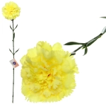 Цветок искусственный «Гвоздика» 68см желтая
