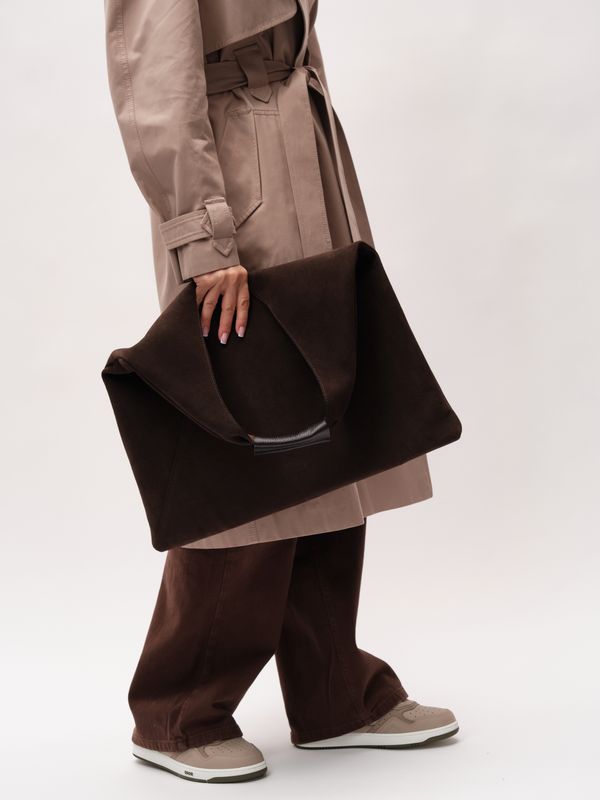 Замшевая сумка Luna DBR 31373 черный каштан