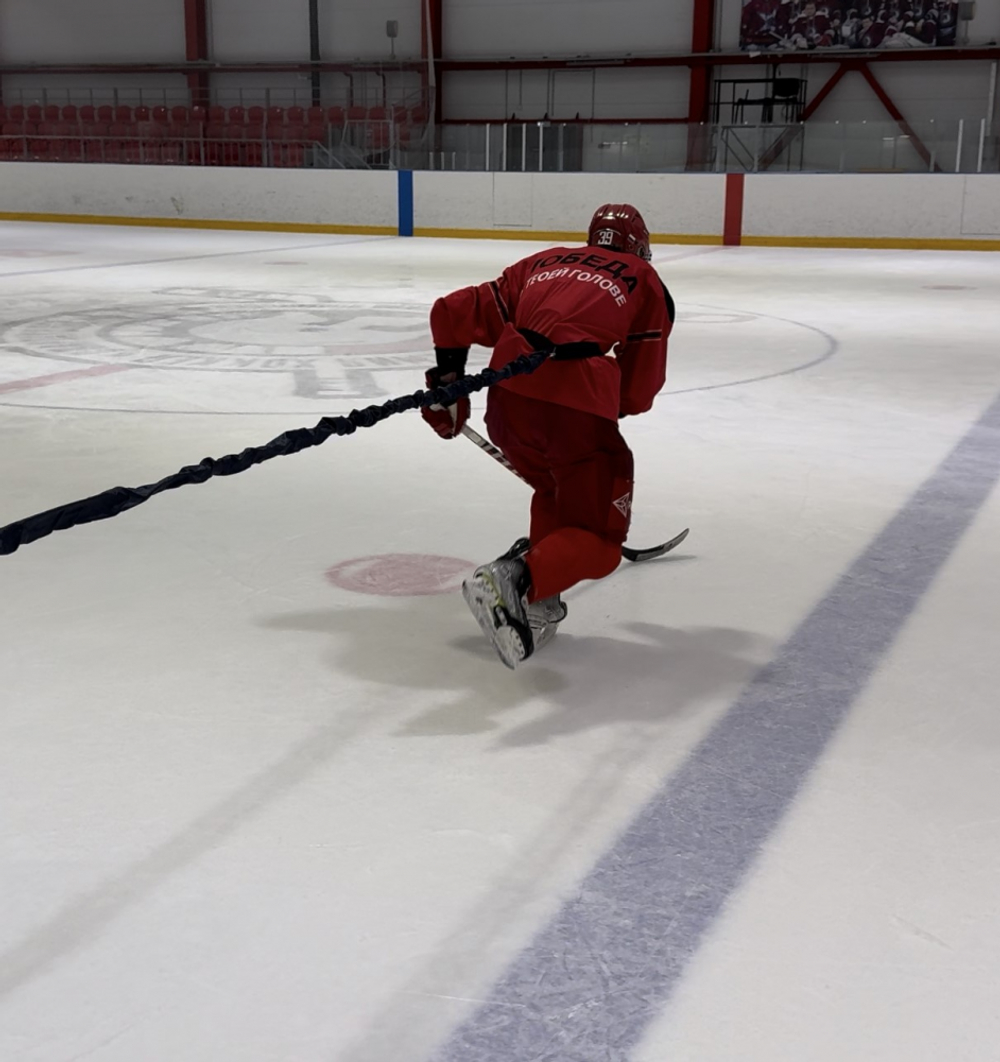 Трос нагрузочный с поясом + Кронштейн на борт для троса нагрузочного MAXIM HOCKEY