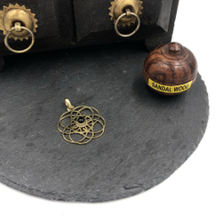 Подвеска Seed of Life черный оникс из латуни