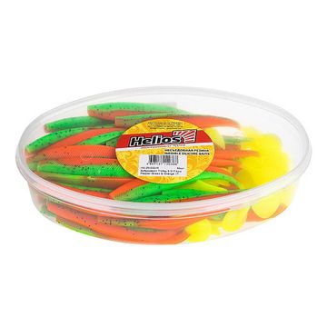 Виброхвост несъедоб. Helios Trofey 5.5"/14см Pepper Green & Orange LT 50шт. (HS-25-032-N)