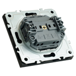 Розетка 1-местная с защитной шторкой (механизм), STEKKER, б/з, 250В, 16А, серия Эмили, RST16-5109-05, черный уголь, soft touch 49850